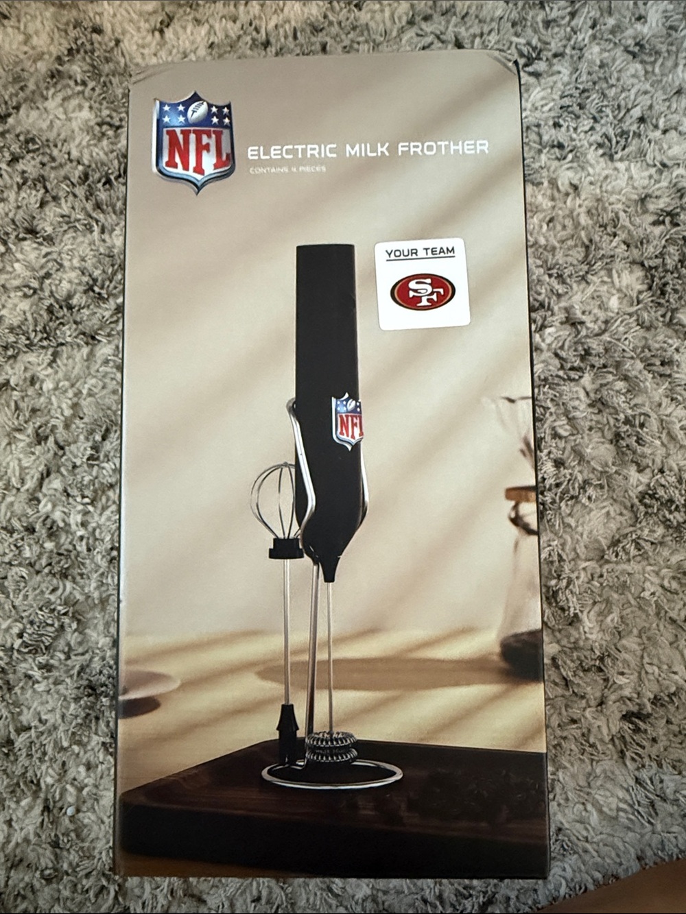 NFL Black Electric Milk Frother with 49ers Emblem
